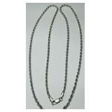 STERLING SILVER ROPE CHAIN 28' 21.2 GRS