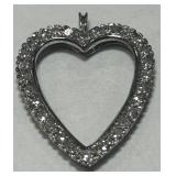 STERLING SILVER HEART PENDANT WITH STONE 3.3 GRS