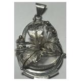 STERLING SILVER LEAF DESIGN PENDANT 20.2 GRS