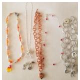 Z - FIVE COSTUME JEWELRY NECKLACES (J143)