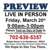 PREVIEW LIVE IN PERSON - Friday, March 20th