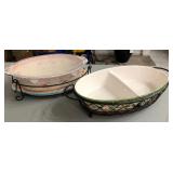 Z - TWO PIECES TEMP-TATIONS CASSEROLE DISHES (K119