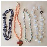 Z - FOUR COSTUME JEWELRY NECKLACES (J66)