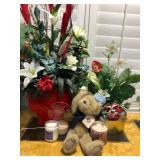 Z - FAUX PLANTS, CANDLES, BOYDS' BEAR (M136)