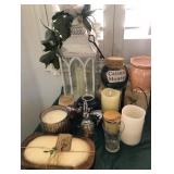 Z - MIXED LOT OF CANDLES, LANTERN, DECOR JARS