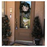 Z - TWO TOPIARY TREES & DOOR WREATH