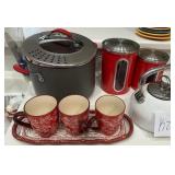 Z - COOKWARE, TEAKETTLE, CANISTERS, MUG SET (K29)