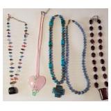 Z - FIVE COSTUME JEWELRY NECKLACES (J61)