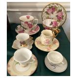 Z - SIX BONE CHINA TEACUPS & SAUCERS (J236)