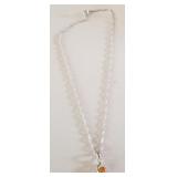 Z - STERLING SILVER & STONE PENDANT NECKLACE (J120