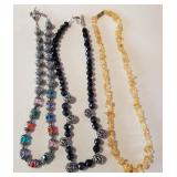 Z - THREE COSTUME JEWELRY NECKLACES (J84)