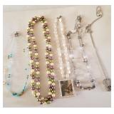 Z - LOT OF FIVE COSTUME JEWELRY NECKLACES (J97)