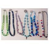 Z - LOT OF SEVEN COSTUME JEWELRY NECKLACES (J49)