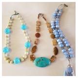 Z - THREE COSTUME JEWELRY NECKLACES (J95)