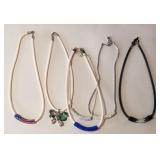 Z - FIVE COSTUME JEWELRY NECKLACES (J52)