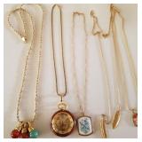 Z - LOT OF FIVE COSTUME JEWELRY NECKLACES (J130)