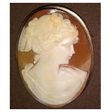 14KT GOLD SHELL CAMEO VICTORIAN ERA