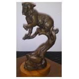 HUGE CLARK BRONSON WILDLIFE BRONZE
