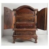 ANTIQUE HANDMADE WOOD CHEST JEWELRY BOX