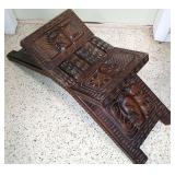 MID CENTURY HAND CARVED EXOTIC WOOD SEAT