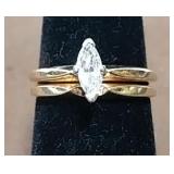 14KT GOLD & DIAMOND WEDDING RING SET