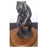 LARGE HIGHLY DETAILED BRONZE GRIZZLEY BEAR STATUE