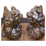 PAIR LATE MEIJI PERIOD JAPANESE LION DOGS