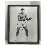 VINTAGE HAND SIGNED MUHAMMAD ALI FRAMED PHOTO