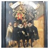 DUTCH CIVIC GUARD GROUP VINTAGE OIL PAINTING