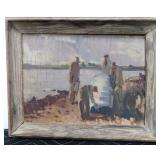 CHARLES VINCENT LAMB OIL ON BOARD SIGNED
