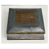 VINTAGE VERY HEAVY PEWTER TRINKET BOX