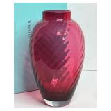 LARGE VINTAGE TIFFANY & CO GLASS VASE - 10X6'