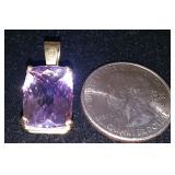 14KT GOLD & FACETED AMETHYST PENDANT