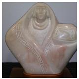 J. MARTINEZ ALABASTER ANTIVE AMERICAN SCULPTURE