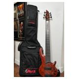 CORT 6 STRING BASS GUITAR IN CUSTOM ROCK BAG