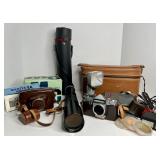 2 VINTAGE CAMERAS - MAMIYA  - PETRI W/ ACCESSORIES