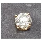 14KT GOLD & DIAMOND SOLITAIRE STUD EARRING