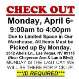 AUCTION PICK UP DAY & HOURS