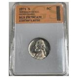 PP - 1971 S JEFFERSON PROOF SILVER NICKEL (PP14)