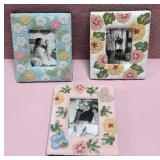 43 - BEADED FLORAL DECOR PHOTO FRAMES