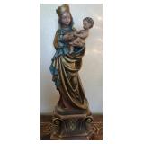 R - MADONNA WITH CHILD SCULPTURE 23.5'T (B6)