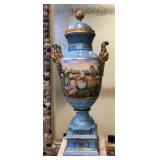 R - DRESDEN PORCELAIN LIDDED VASE 29'T (M13)