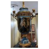 R - FRENCH SEVRES-STYLE LIDDED VASE 28'T (M41)