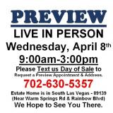 PREVIEW LIVE IN PERSON - Wednesday, April 8th