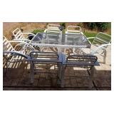 W - PATIO TABLE WITH SEVEN CHAIRS