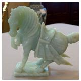 R - CARVED JADE HORSE FIGURINE 8'T (L78)