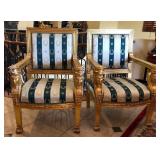 R - PAIR OF MATCHING EMPIRE-STYLE GILT CHAIRS (O17