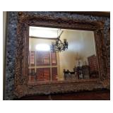 R - WALL MIRROR WITH DETAILED GILT FRAME (L107)