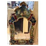 R - VENETIAN-STYLE PAINTED & GILT MIRROR (F103)