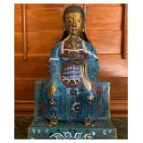 R - CHINESE CLOISONNE DAOIST DIVINE IMMORTAL 14.5'